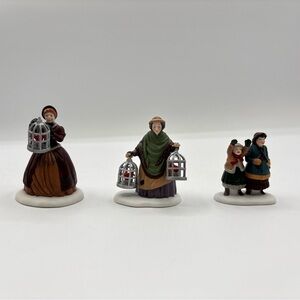 Department 56 1992 Heritage Village Collection The Bird Seller Set Of 3 5803-3